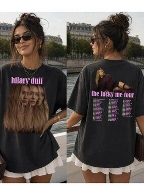 Hilary Duff Lucky Me Tour 2026 Cartoon Inspired Reprint Unisex T-Shirt